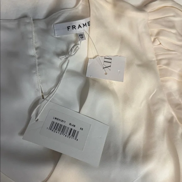 Frame  Ivory Silk  Blouse xs - Picture 6 of 12